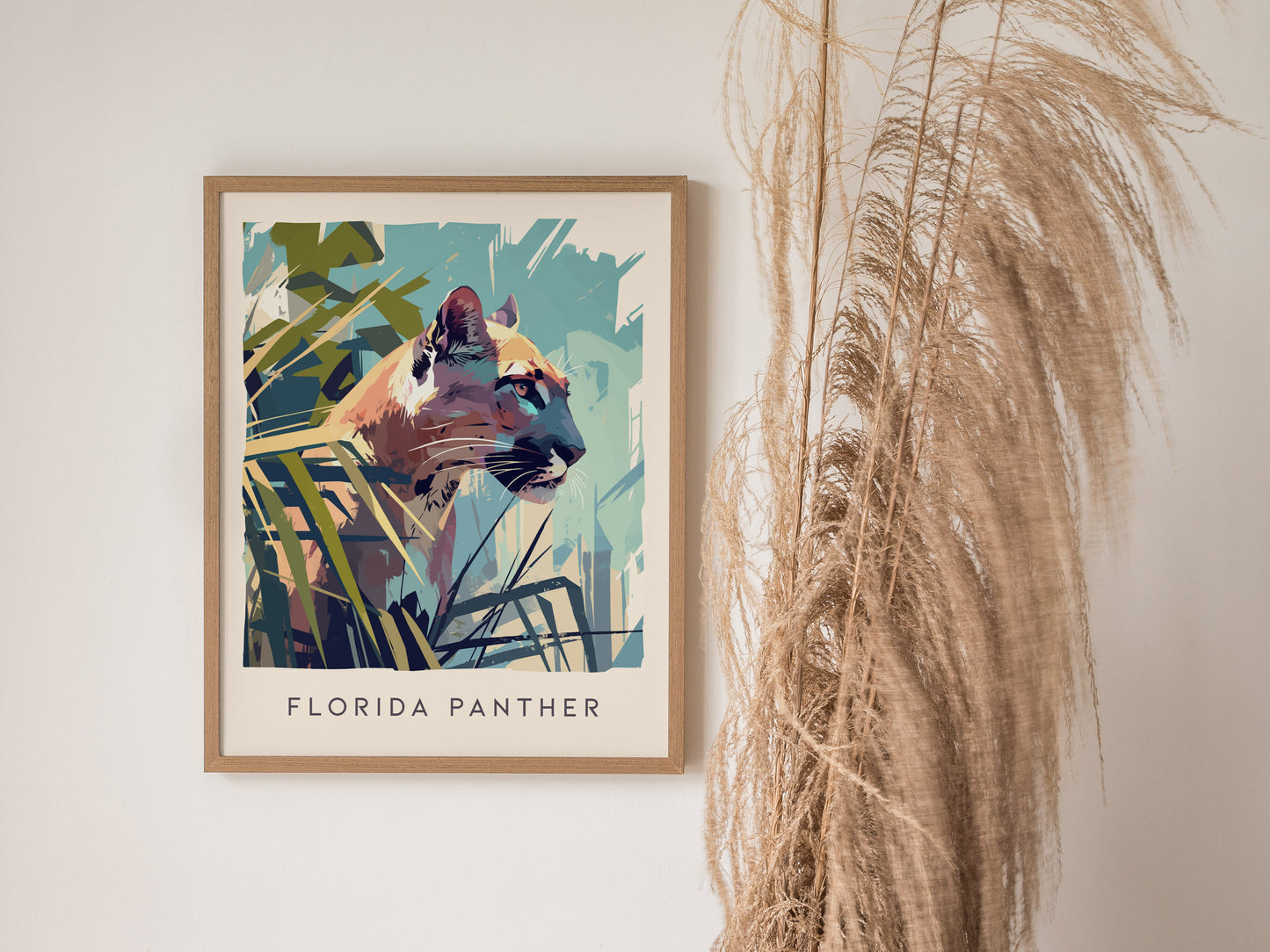 Florida Panther Poster | Big Cat Wildlife Floridian Wall Art | Framed or Unframed