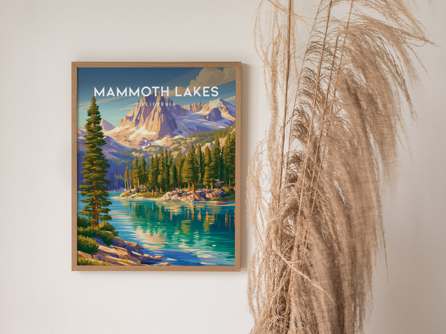 Mammoth Lakes, California Poster | Alpine Lake & Mountain Wilderness Wall Art — styled in a modern interior