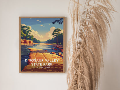 Dinosaur Valley State Park, Glen Rose, Texas Poster | Ancient Riverbed Adventure Wall Art — styled in a modern interior