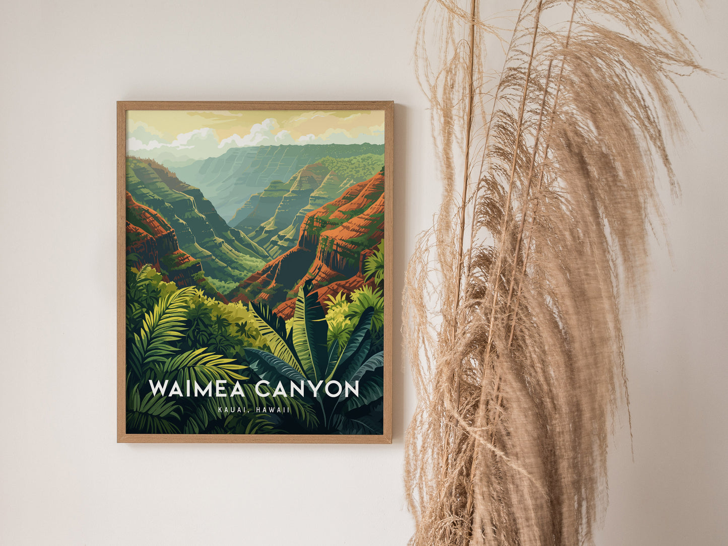 Waimea Canyon Poster | Kauai Hawaii Art Grand Canyon Pacific Red Cliffs