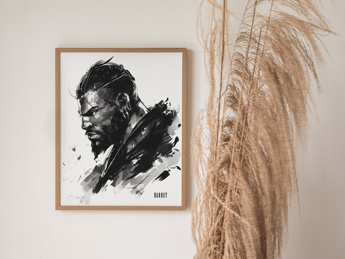Barret Final Fantasy VII Poster | Classic FF7 RPG Gamer Wall Art | Framed or Unframed