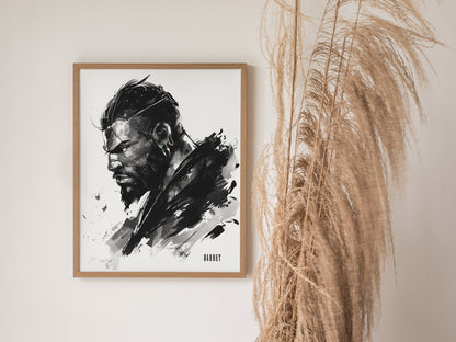 Barret Final Fantasy VII Poster | Classic FF7 RPG Gamer Wall Art | Framed or Unframed