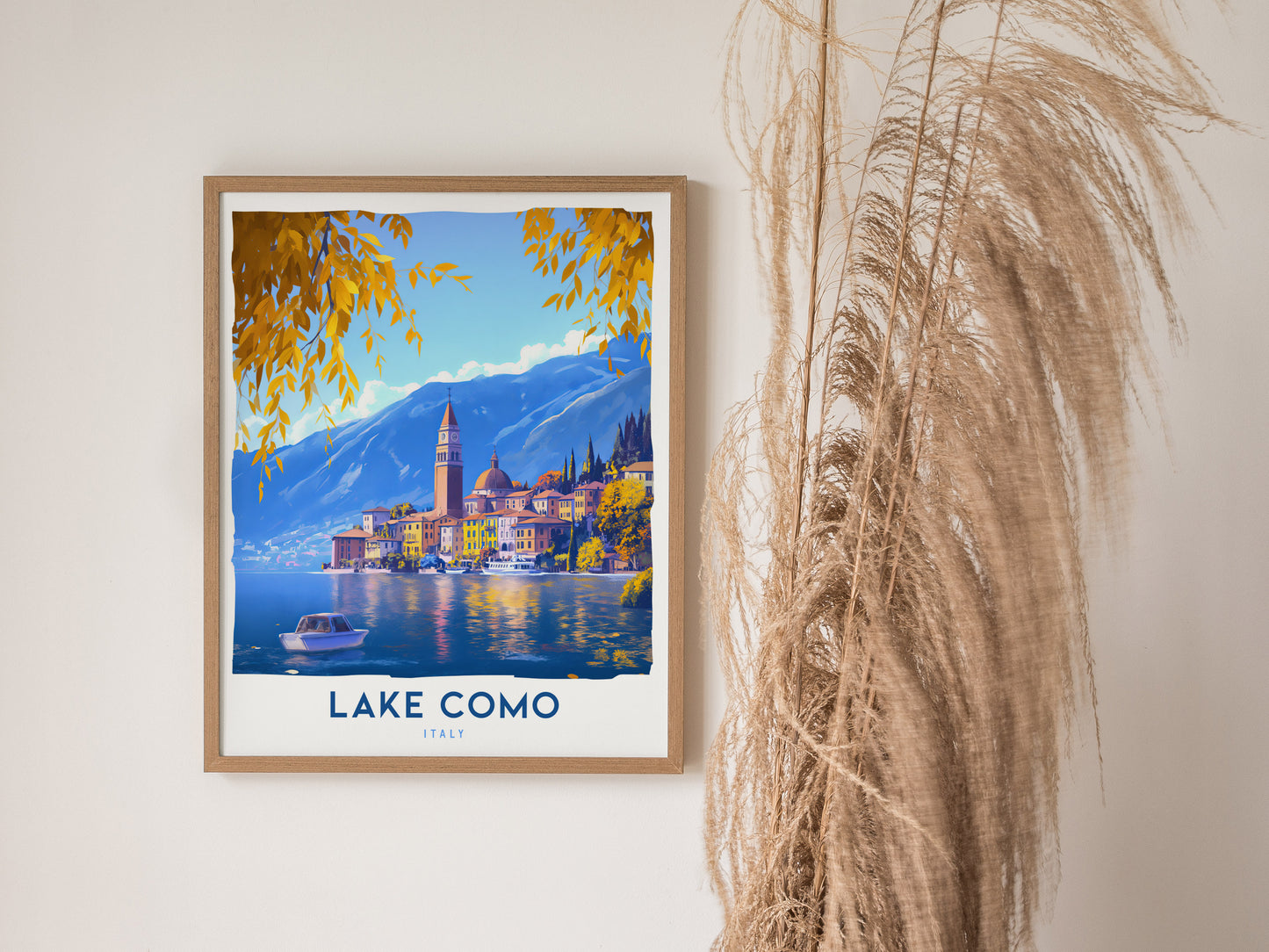 Lake Como Poster | Italy Alpine Lake Travel Wall Art