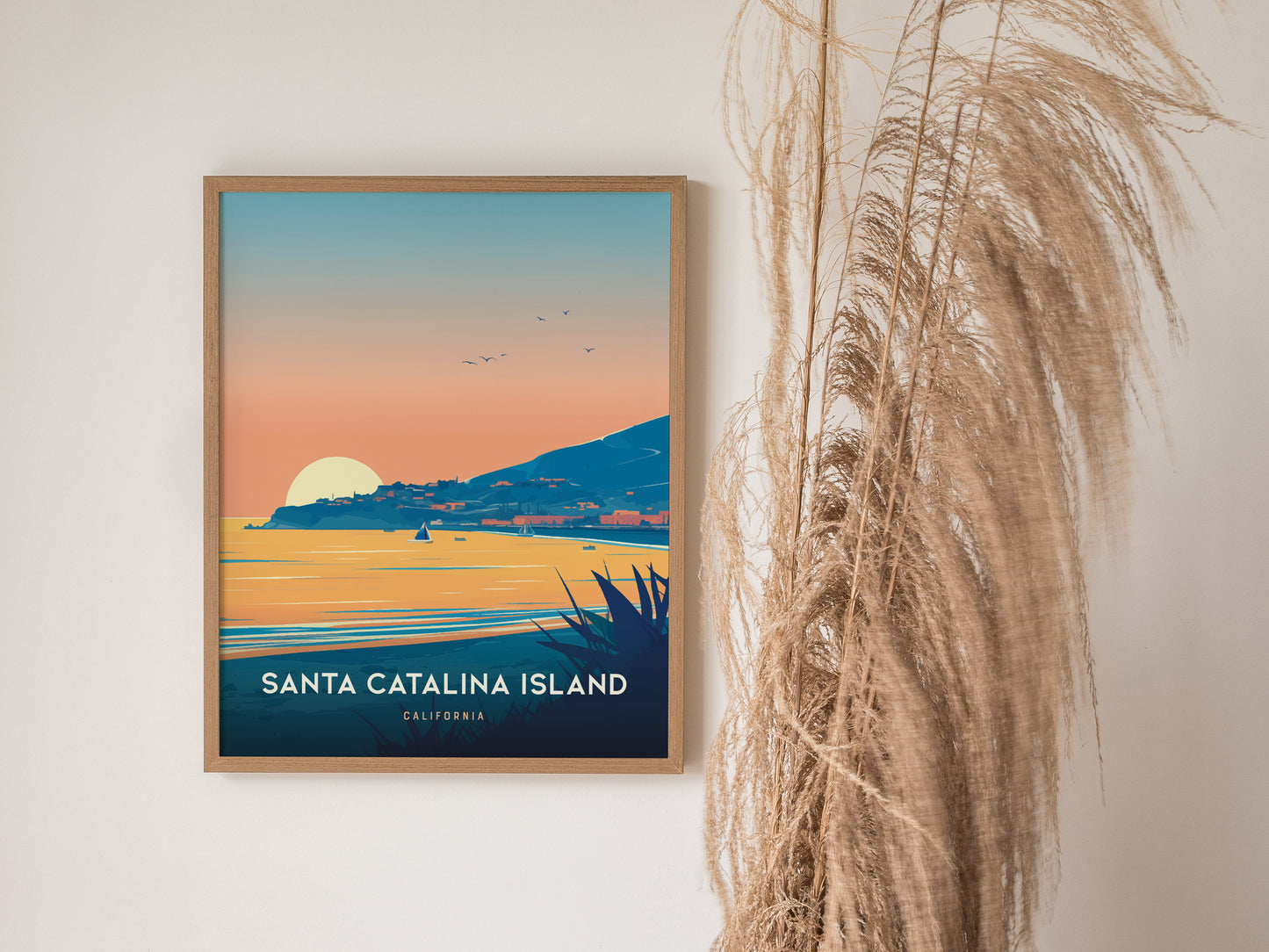 Catalina Island Poster | California Coastal Art | Santa Catalina Beach