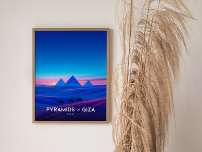 Pyramids of Giza Poster | Egypt Travel Wall Art | History Gift Print