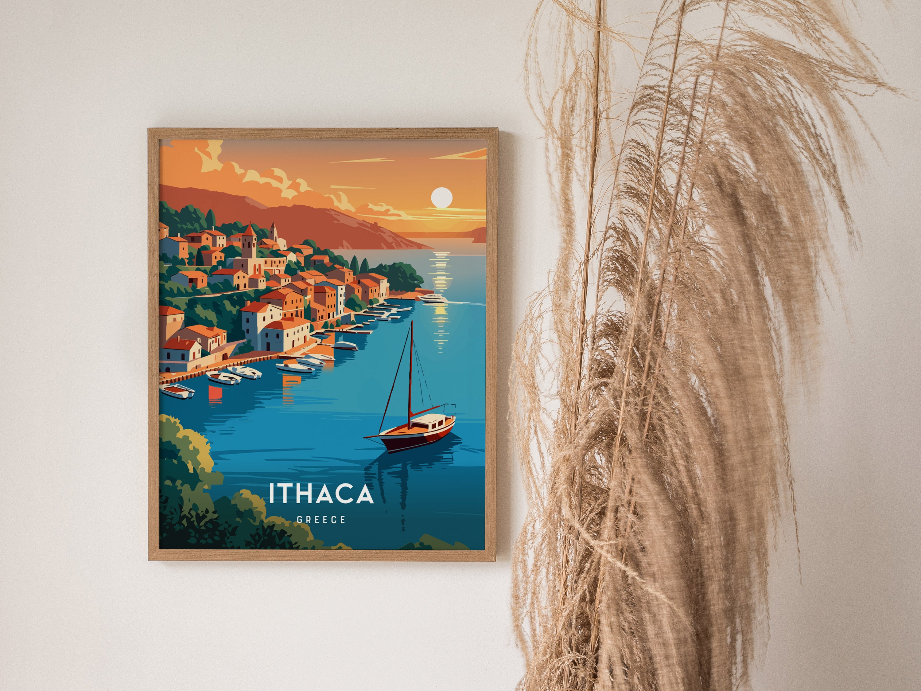 Ithaca, Greece Poster | Mythic Isle & Azure Waters Wall Art