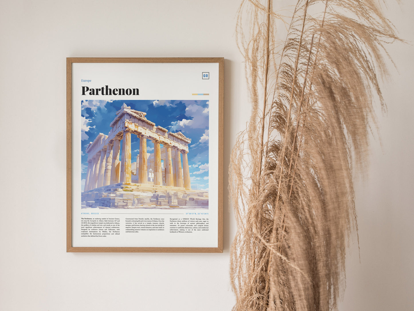 Parthenon Athens Poster | Ancient Greek Temple Wall Art Print