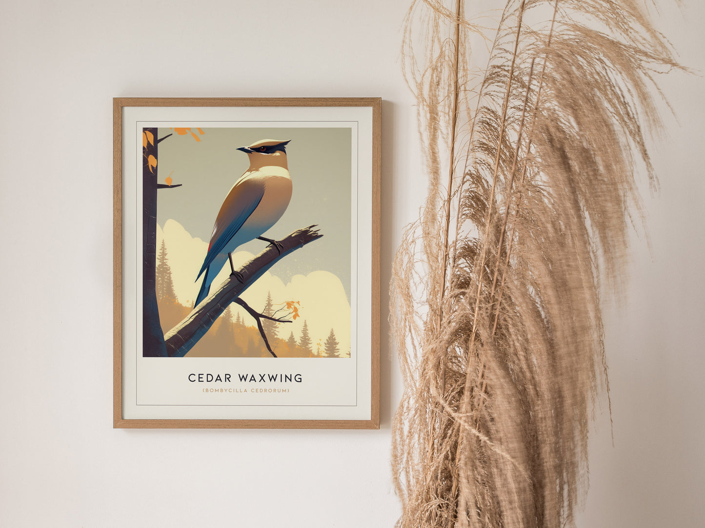 Cedar Waxwing Audubon Print | Bird Lover Modern Wall Art | Framed or Unframed