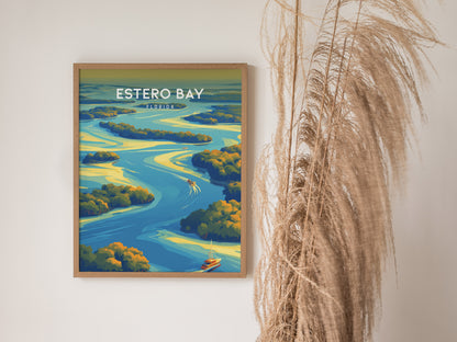 Estero Bay, Florida Poster | Mangroves & Gulf Coast Art Wall Art — styled in a modern interior