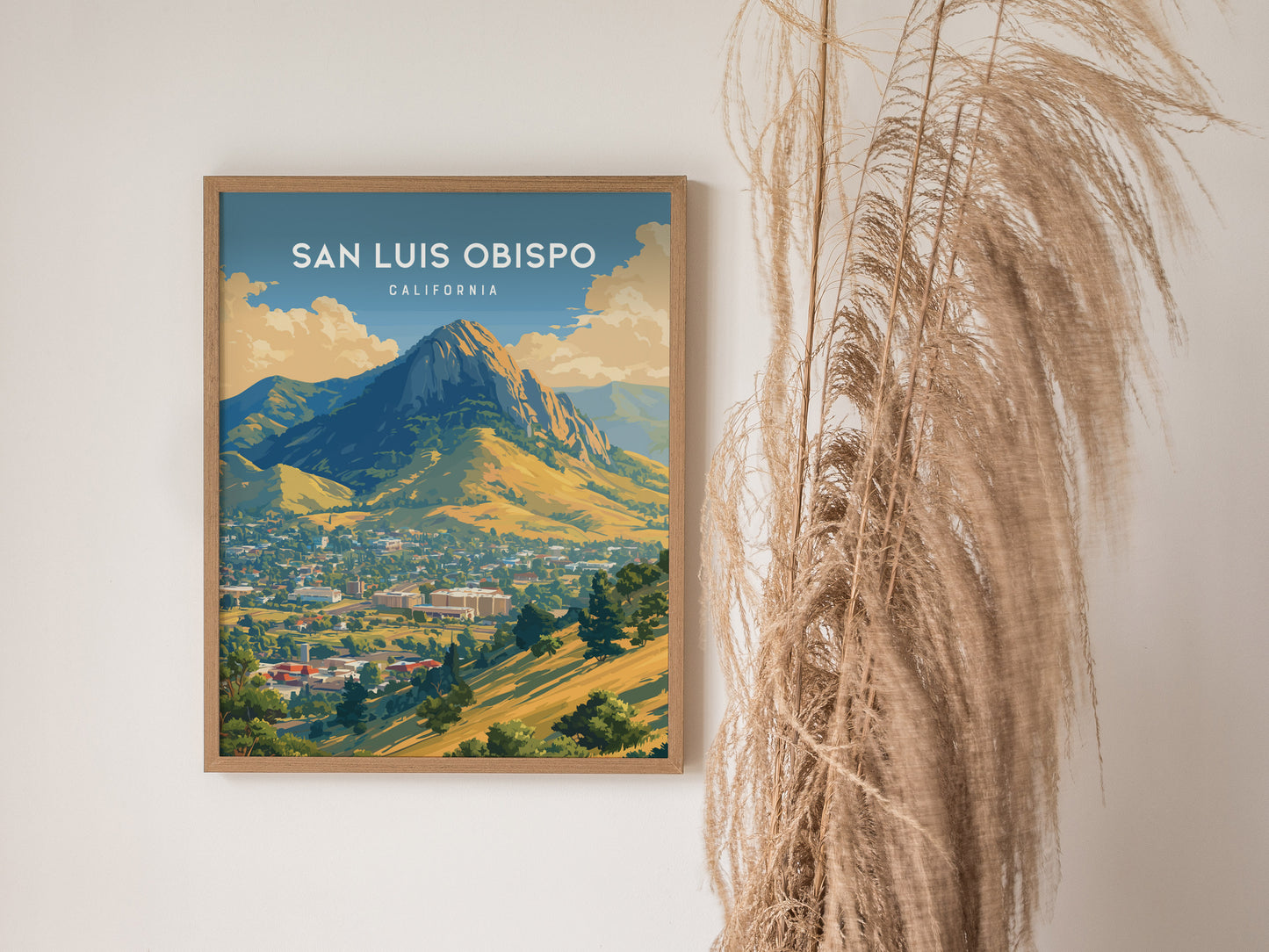 San Luis Obispo Poster | Bishop Peak SLO Art | Central Coast California