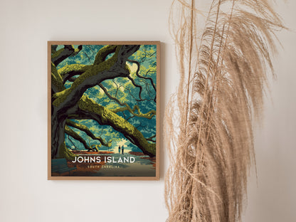 Johns Island Angel Oak Tree Poster | South Carolina Southern Wall Art