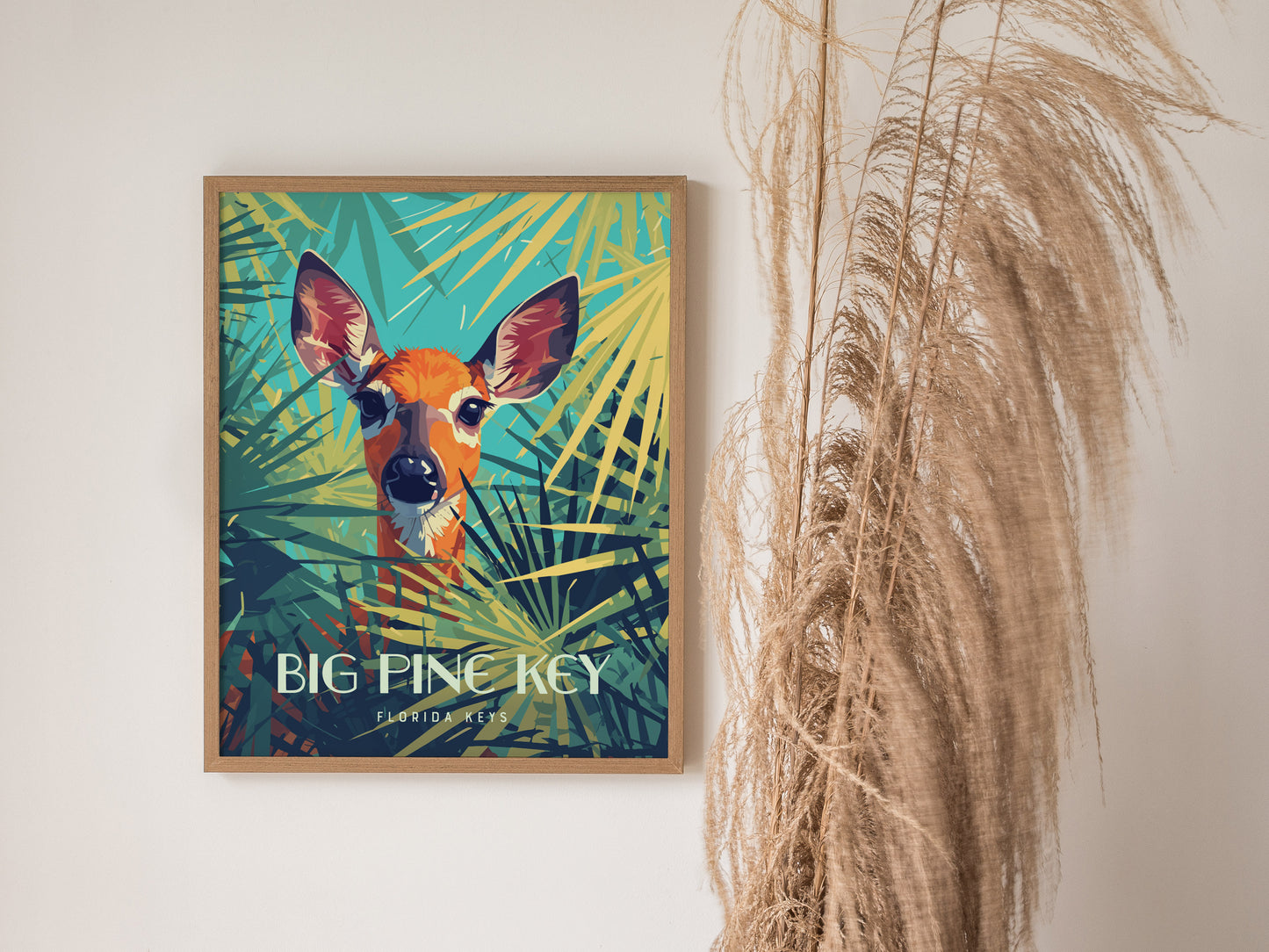 Big Pine Key Deer Poster | Florida Keys Wildlife Tropical Wall Art | Framed or Unframed