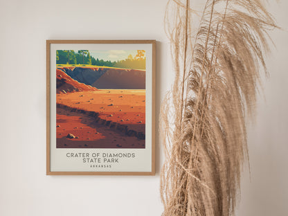 Crater of Diamonds State Park Matte Border Poster | Arkansas Destination Print Travel Wall Art — styled in a modern interior