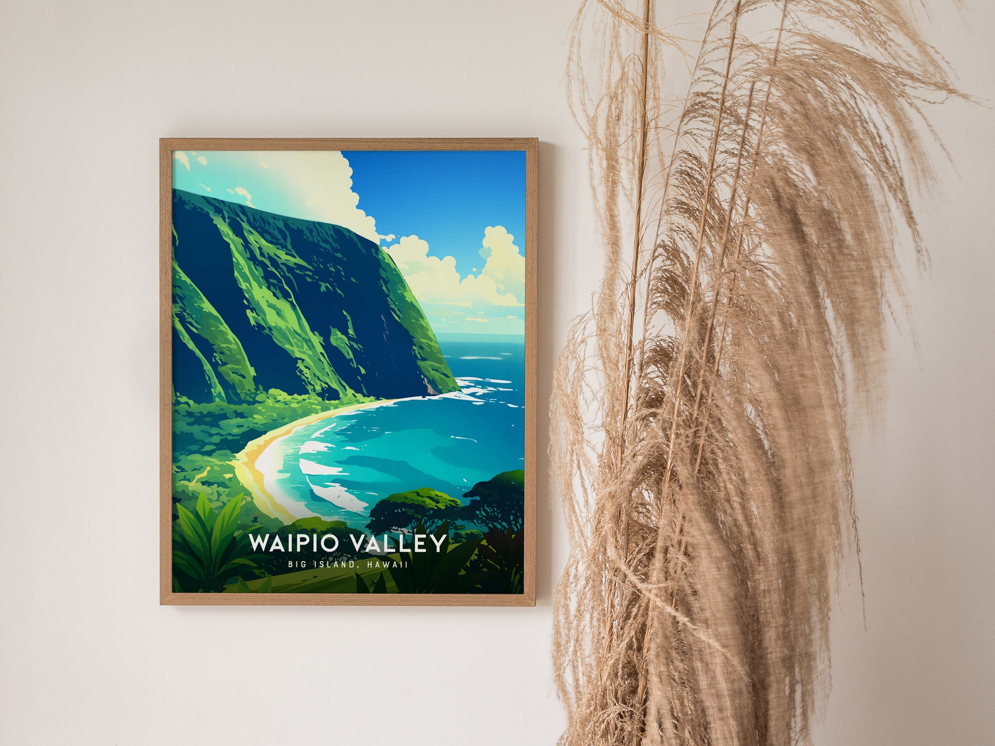 Waipio Valley Poster | Big Island Hawaii Art Valley of Kings Lookout