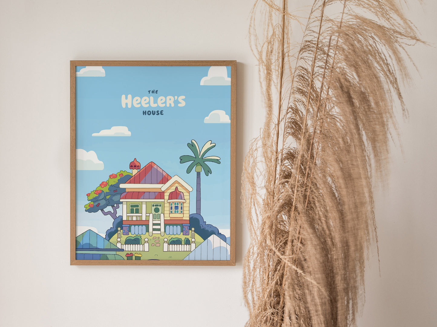 Bluey Heeler's House Poster | Kids Room Nursery Wall Art | Framed or Unframed