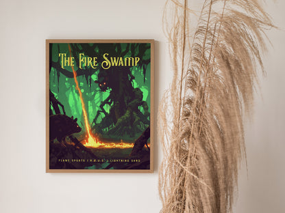 Fire Swamp Poster | Princess Bride 80s Film Nostalgia Wall Art | Framed or Unframed