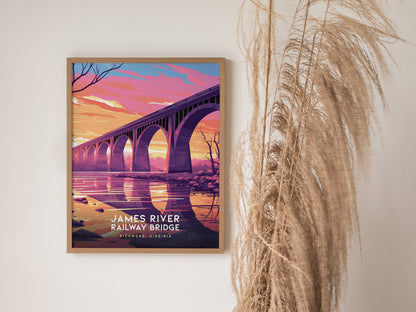 James River Railway Bridge Poster | Richmond Virginia Wall Art