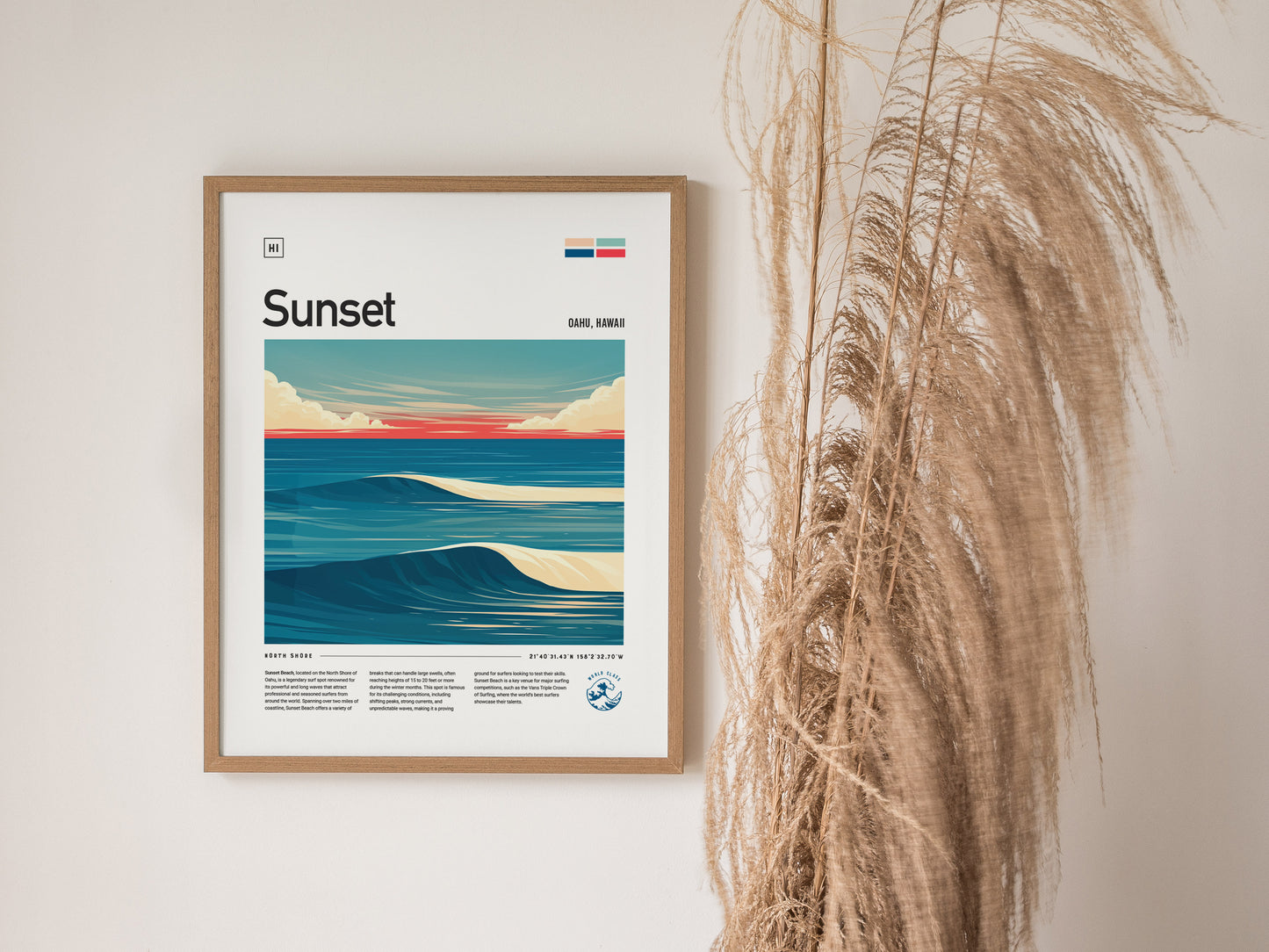 Sunset Beach Poster | North Shore Oahu Hawaii Surf Spot Triple Crown Art