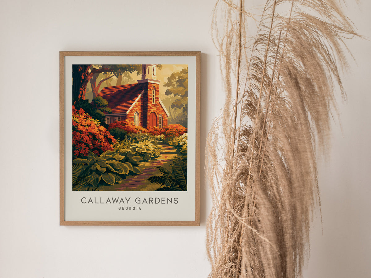 Callaway Gardens Matte Border Poster | Georgia Destination Print Travel Wall Art — styled in a modern interior