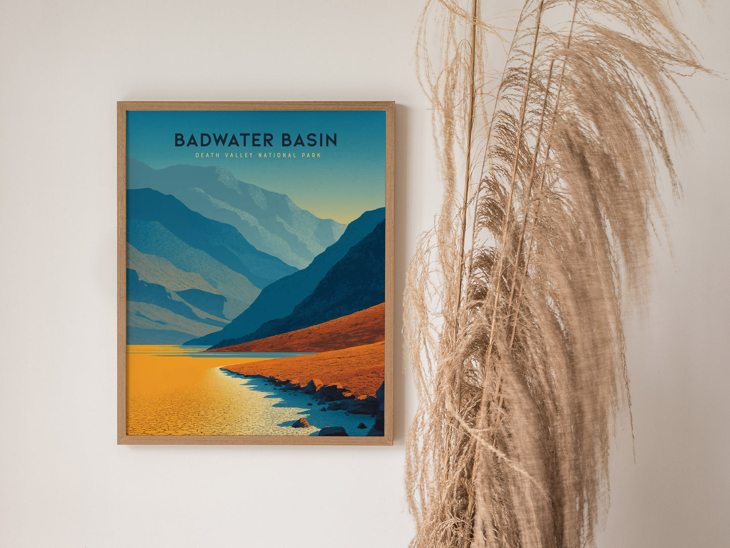 Badwater Basin Death Valley Poster | California National Park Print Wall Art | Framed or Unframed