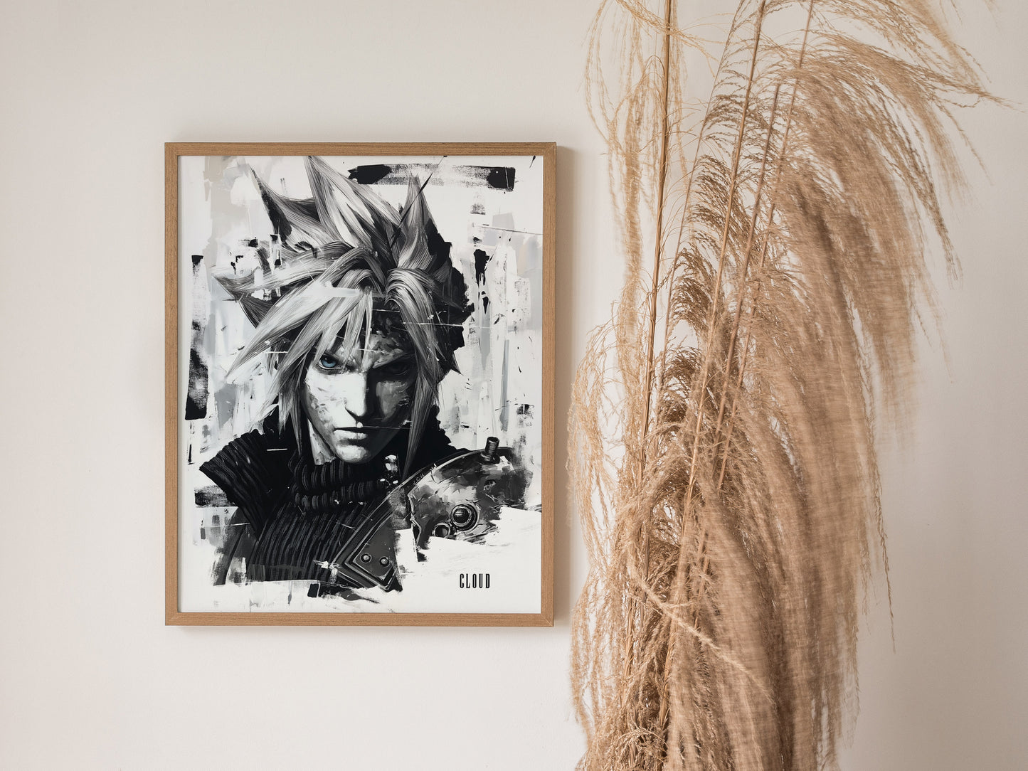 Cloud Final Fantasy VII Poster | Video Game Character Wall Art | Framed or Unframed