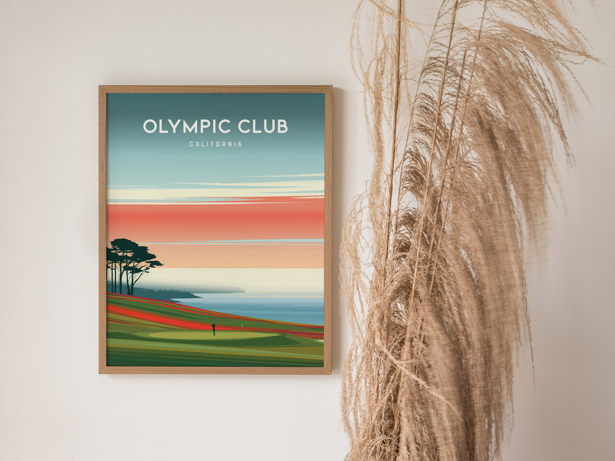 Olympic Club, California Poster | Links Poster & Golfer Gift Wall Art — styled in a modern interior