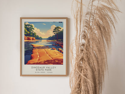 Dinosaur Valley State Park Matte Border Poster | Glen Rose, Texas Destination Print Travel Wall Art — styled in a modern inte