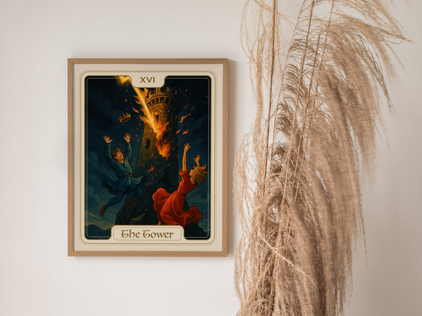 The Tower Tarot Poster | Major Arcana Art | Vintage Art Nouveau Gift