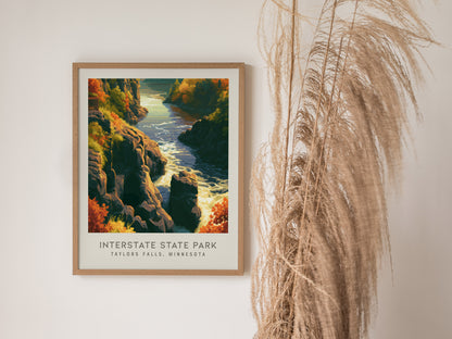 Interstate State Park Matte Border Poster | Taylors Falls, Minnesota Vacation Wall Art — styled in a modern interior