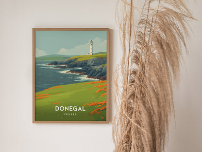 Donegal, Ireland Poster | Rugged Cliffs & Celtic Coast Wall Art — styled in a modern interior