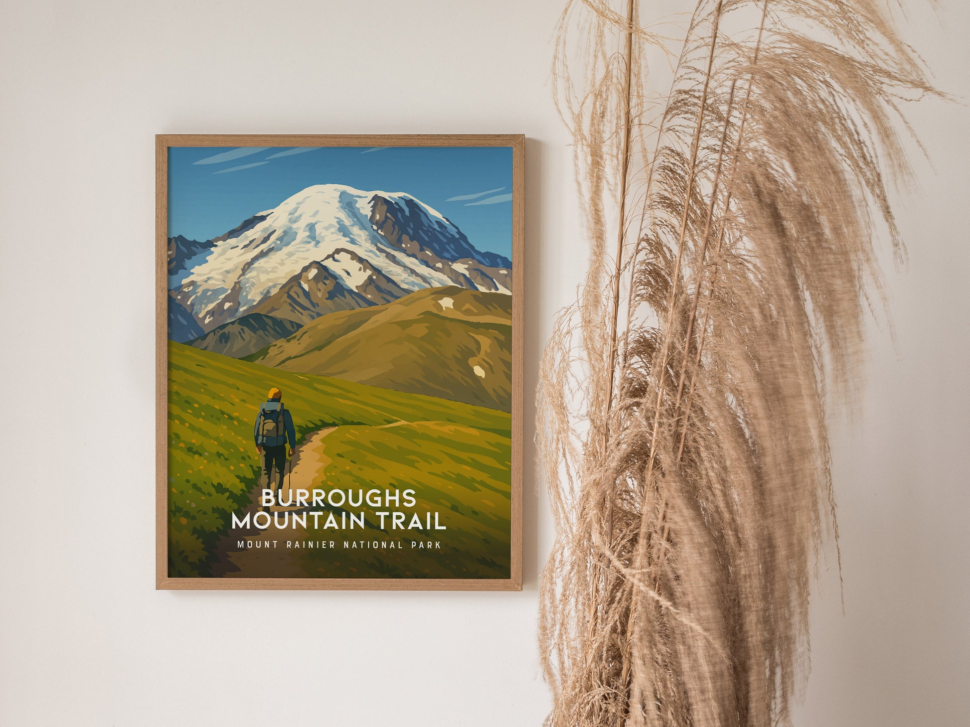 Burroughs Mountain Trail Poster | Mount Rainier National Park Wall Art Print | Framed or Unframed