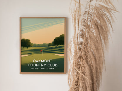 Oakmont Country Club, Oakmont, Pennsylvania Poster | Classic Links Golfer Gift Wall Art — styled in a modern interior