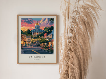Dahlonega Matte Border Poster | Georgia Destination Print Travel Wall Art — styled in a modern interior