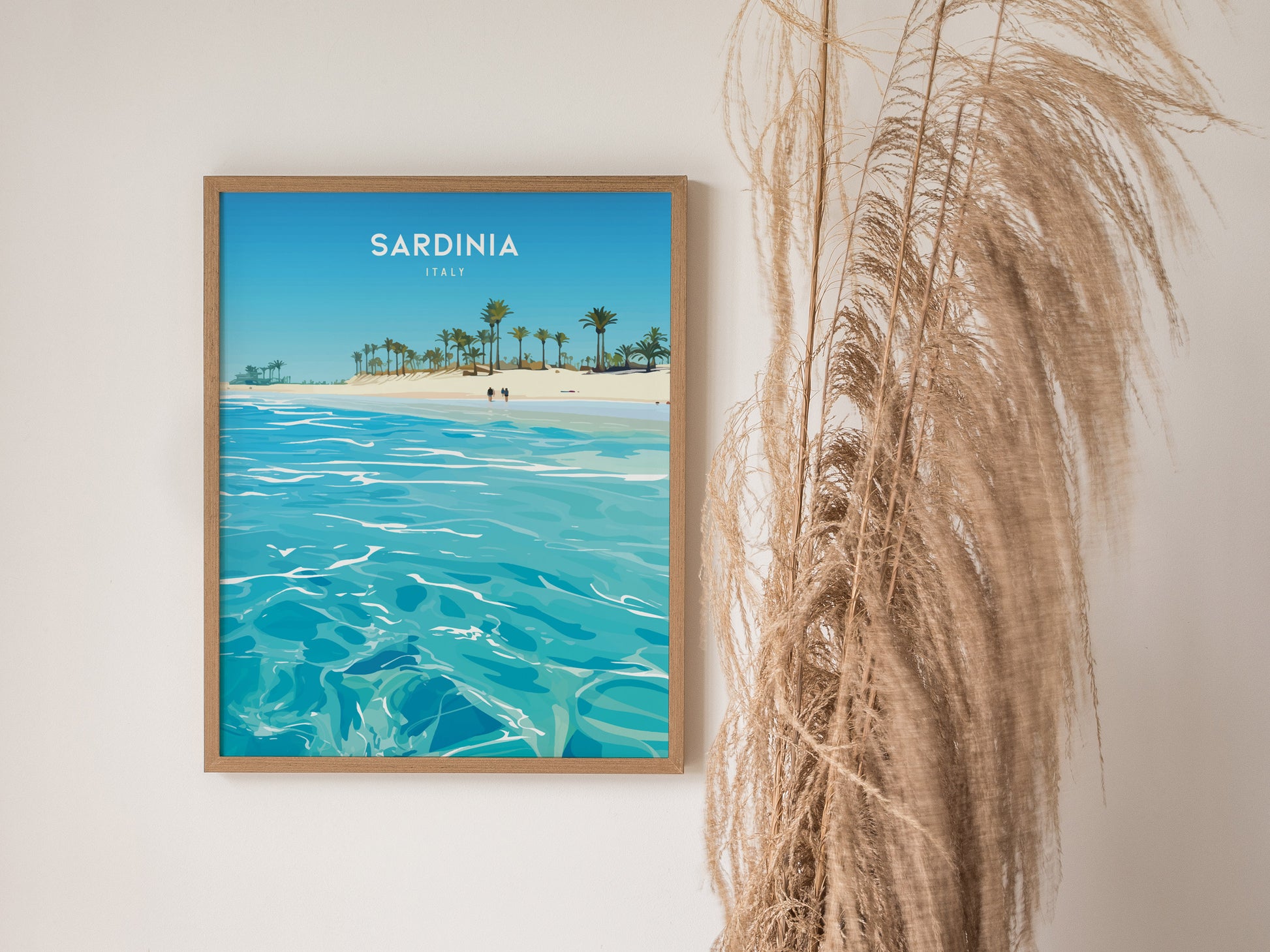 Sardinia Italy Poster | Mediterranean Beach Art | Costa Smeralda Decor
