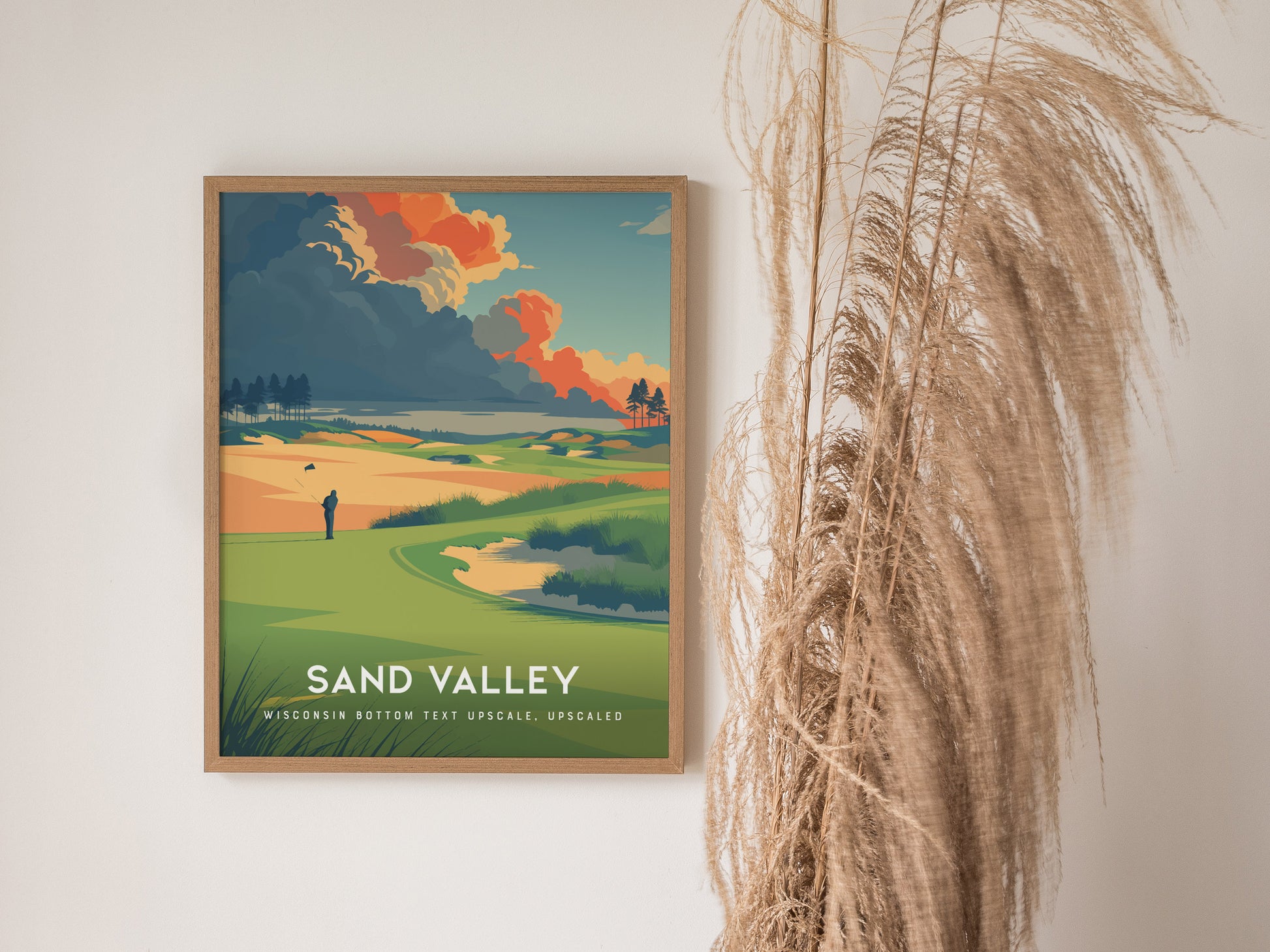 Sand Valley, Wisconsin Poster | Rolling Dunes & Fairways Golf Wall Art — styled in a modern interior