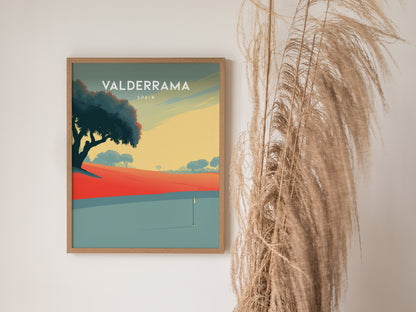 Valderrama, Spain Poster | Sunlit Fairways & Clubhouse Golf Wall Art — styled in a modern interior