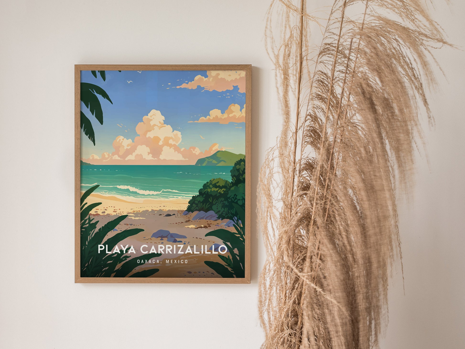Playa Carrizalillo Poster | Puerto Escondido Oaxaca | Mexico Beach Art
