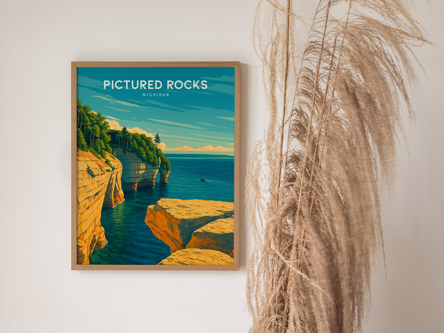 Pictured Rocks Michigan Poster | Lake Superior Wall Art Print