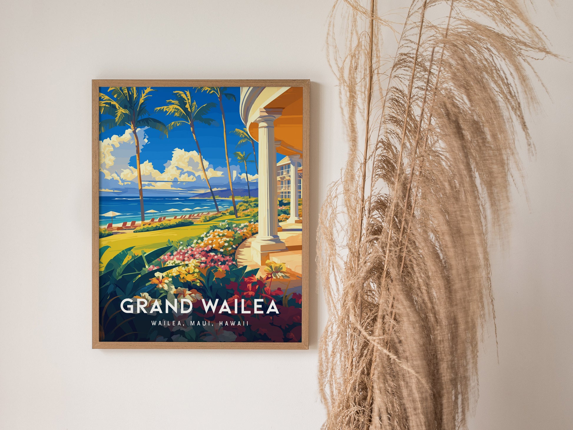 Grand Wailea Hotel Poster | Maui Hawaii Beach Island Wall Art