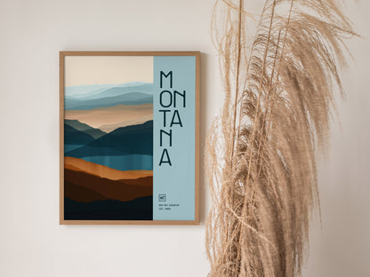 Montana Minimalist Poster | Big Sky State Wall Art