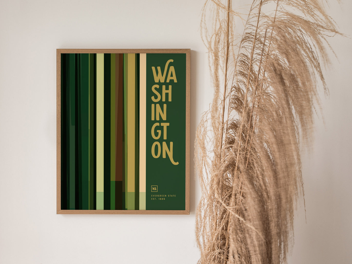 Washington Poster | Evergreen State Minimalist Forest Abstract Art WA