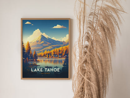 Lake Tahoe Poster | Sierra Nevada Alpine Lake Wall Art
