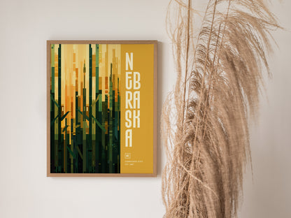 Nebraska Cornhusker State Poster | State Wall Art Print