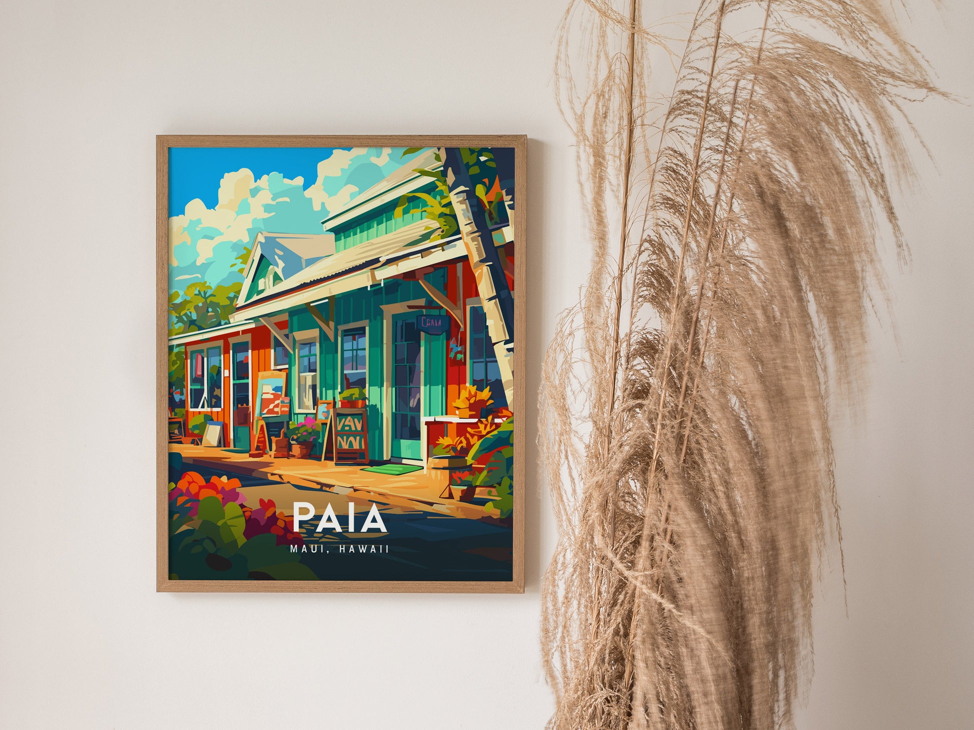 Paia Maui Poster | North Shore Road to Hana Wall Art Print