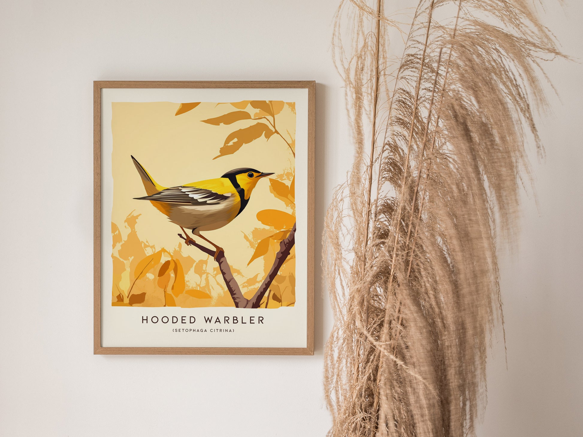 Hooded Warbler Poster | Modern Bird Wall Art Decor