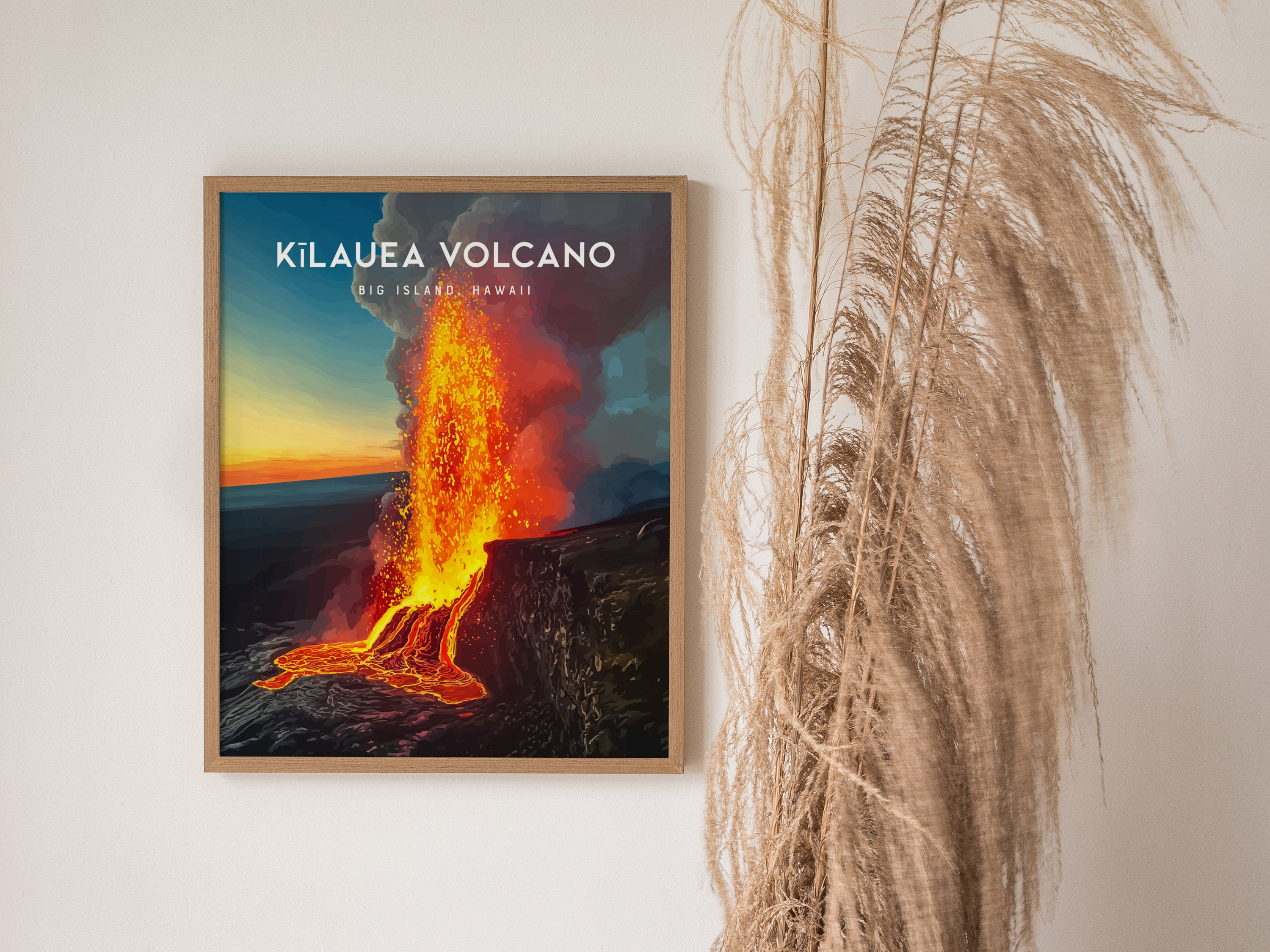 Kilauea Volcano Poster | Hawaii Volcano Wall Art | Swell Scenes