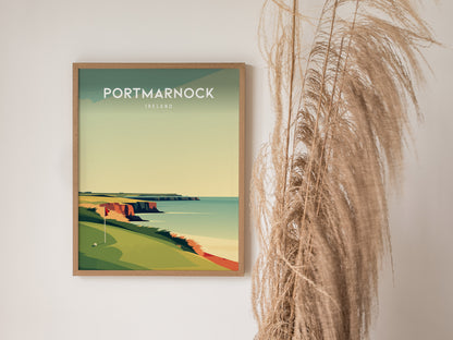 Portmarnock, Ireland Poster | Links Poster & Golfer Gift Wall Art — styled in a modern interior