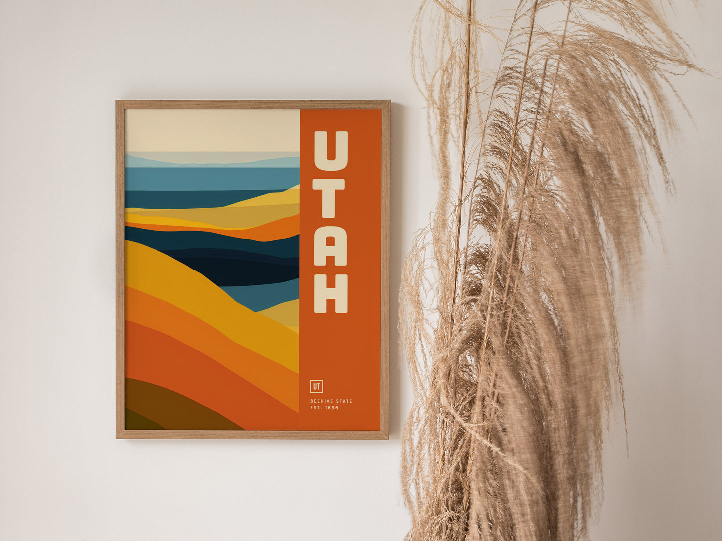 Utah Poster | Beehive State Minimalist Red Rock Abstract Art