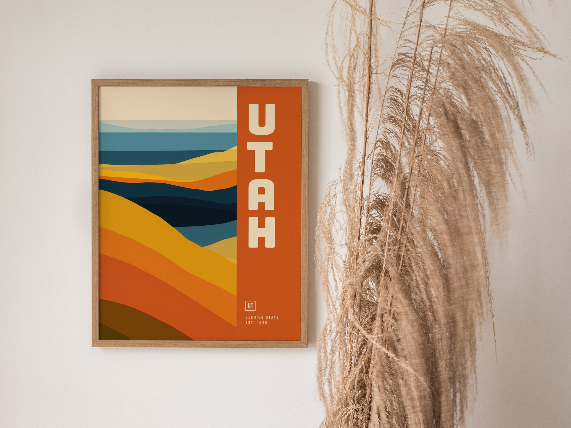 Utah Poster | Beehive State Minimalist Red Rock Abstract Art