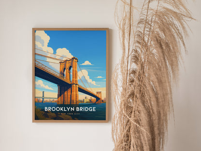 Brooklyn Bridge NYC Poster | Iconic New York Wall Art | Framed or Unframed